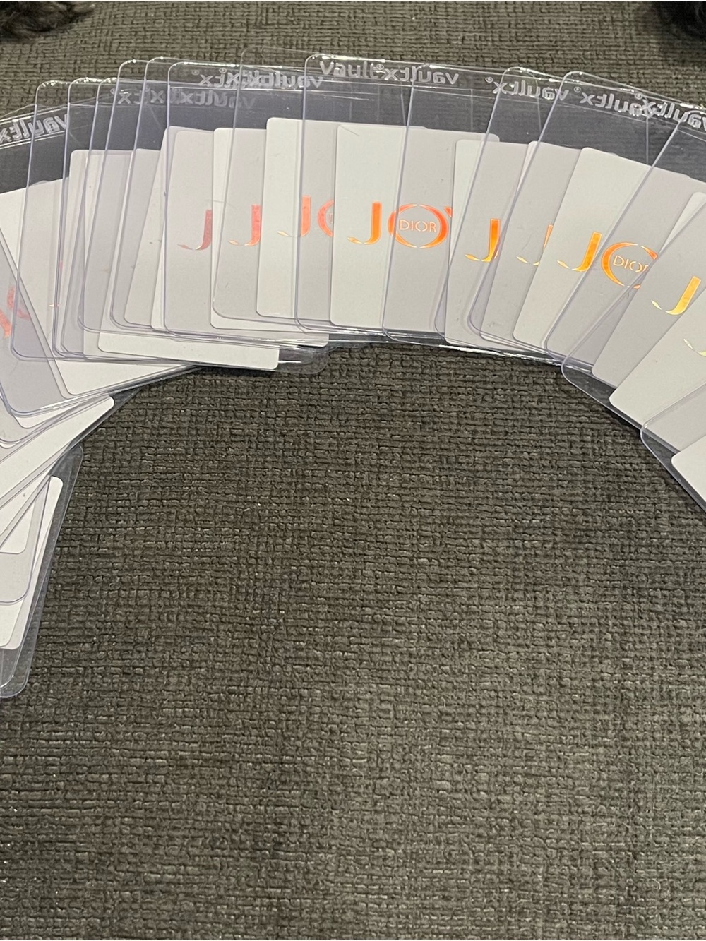 Choice of 2 Dior White Cards with Metallic Logo & Face in Clear Sleeves